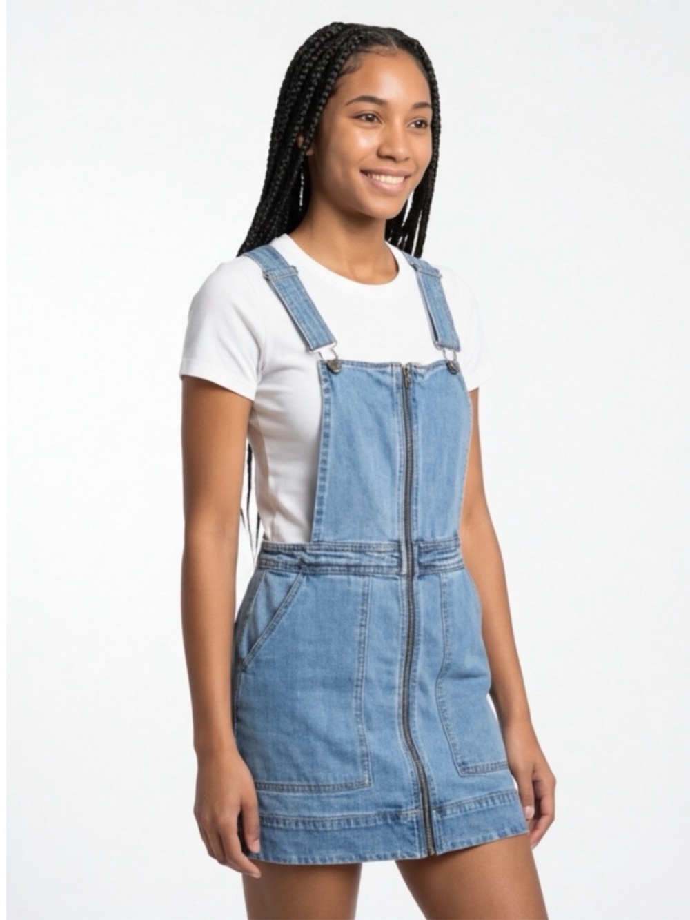 Wild Fable - Denim Overall Dress - Zip Front - Adjustable Straps‎ - Size Medium